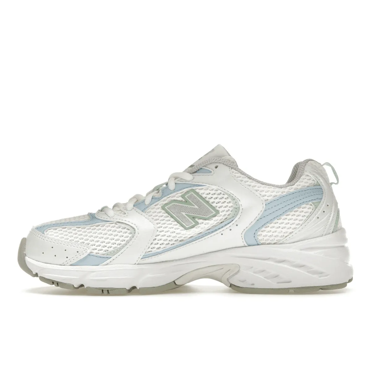 New Balance 530 White Light Chrome Blue Clay Ash Breathable soles