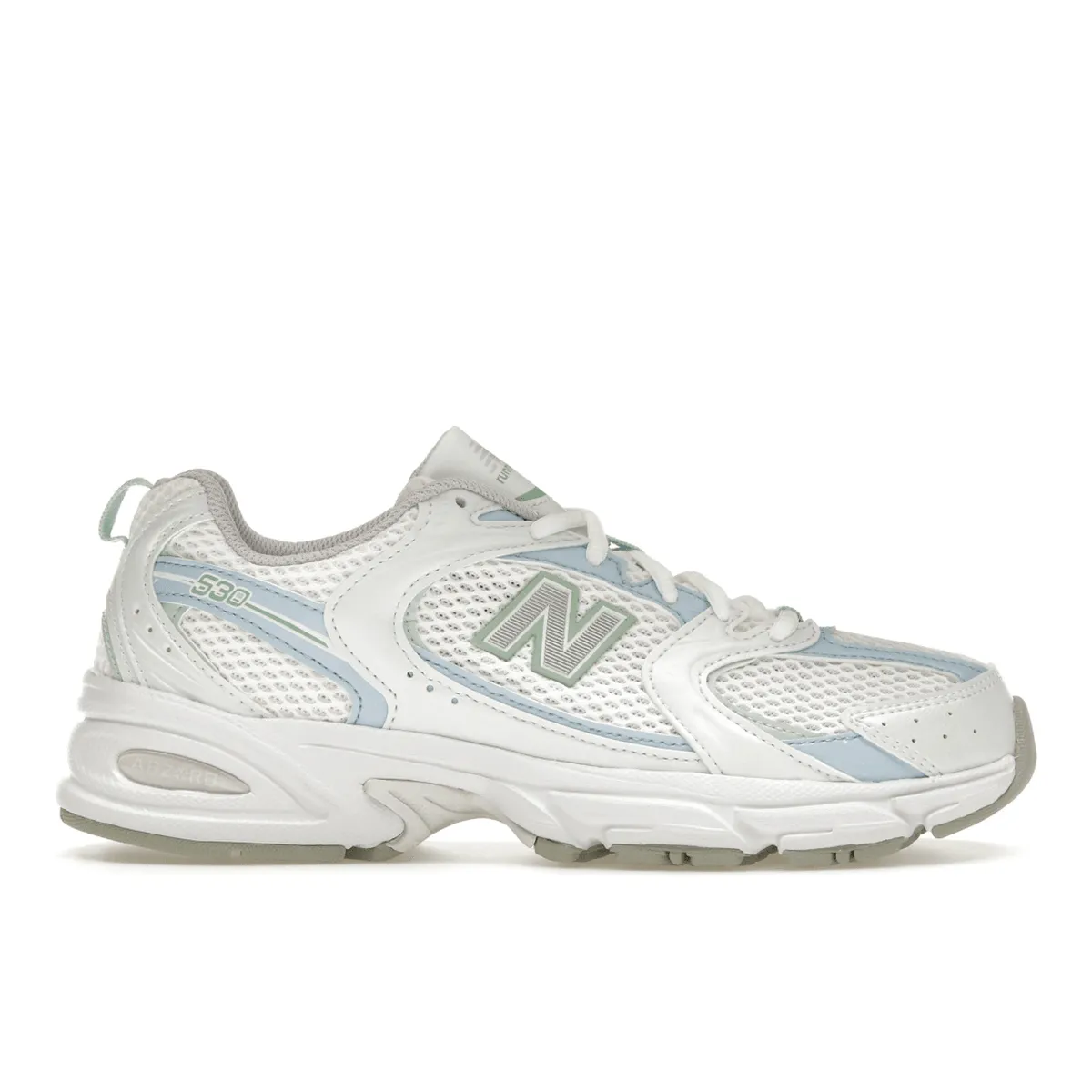 New Balance 530 White Light Chrome Blue Clay Ash Slip Resistant Pattern Comfortable bend