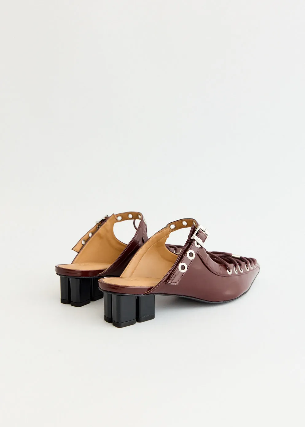 Easy Movement Daily Errand Oleatex Eyelets Lace Up Mules