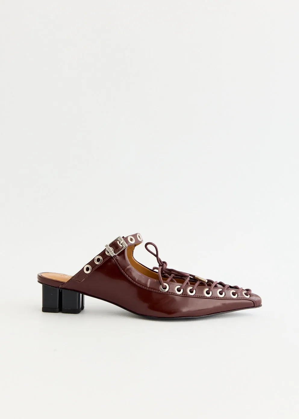 Oleatex Eyelets Lace Up Mules Stylish Fit Slow Living