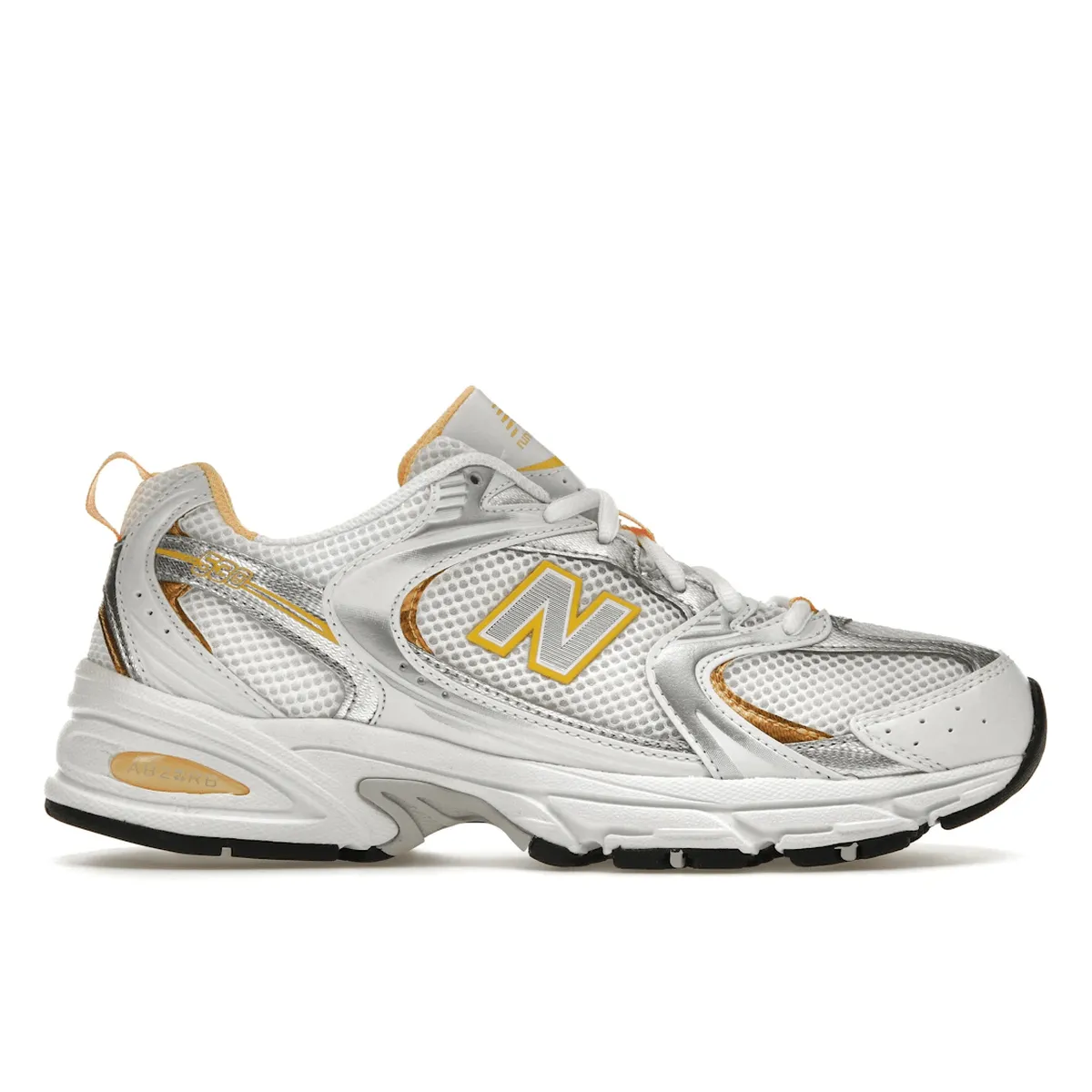 New Balance 530 White Vibrant Apricot Silver Metallic Odor Control Lining Elastic Material