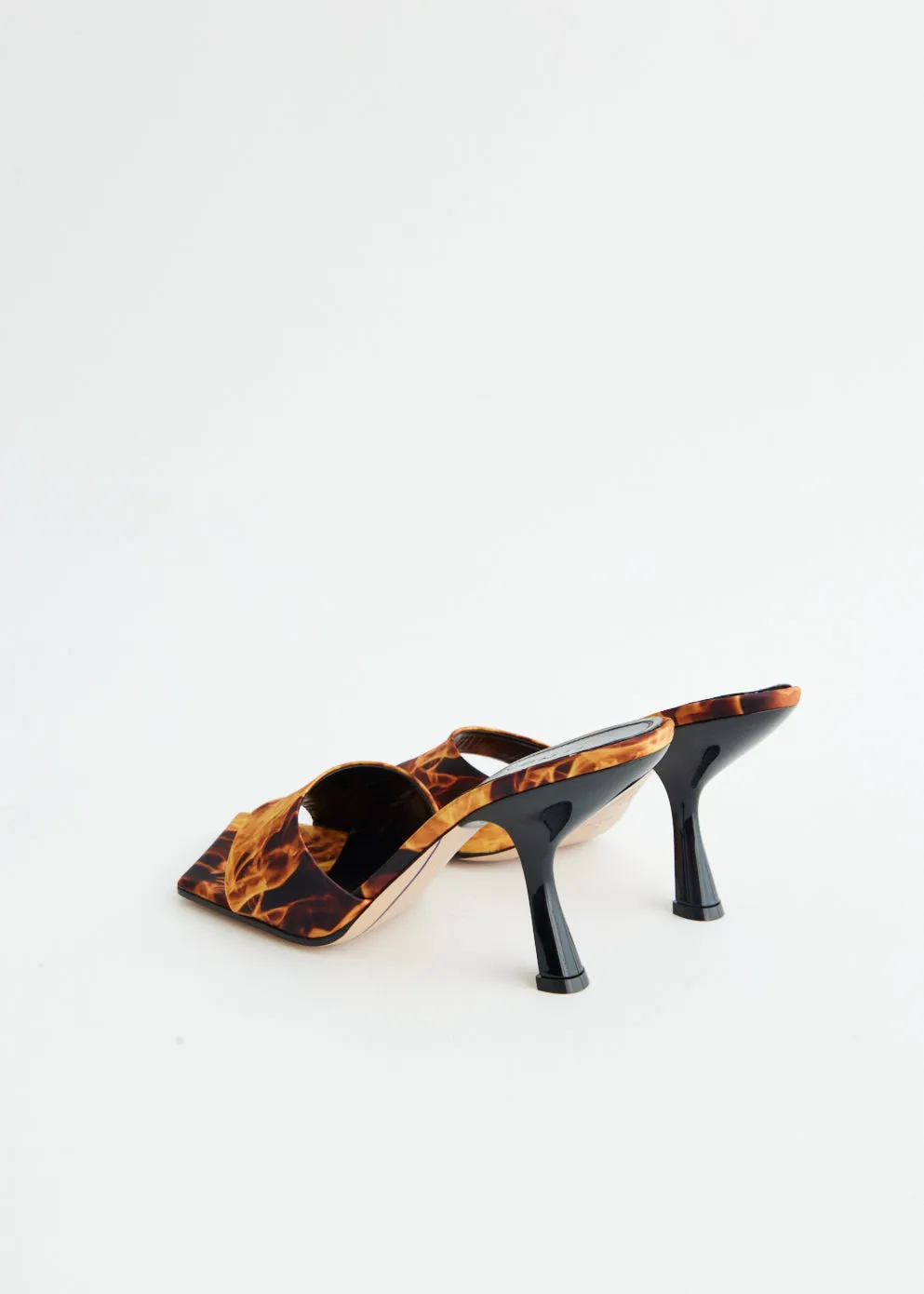 Street Look Flexible   strap Adele Printed Flames Mules