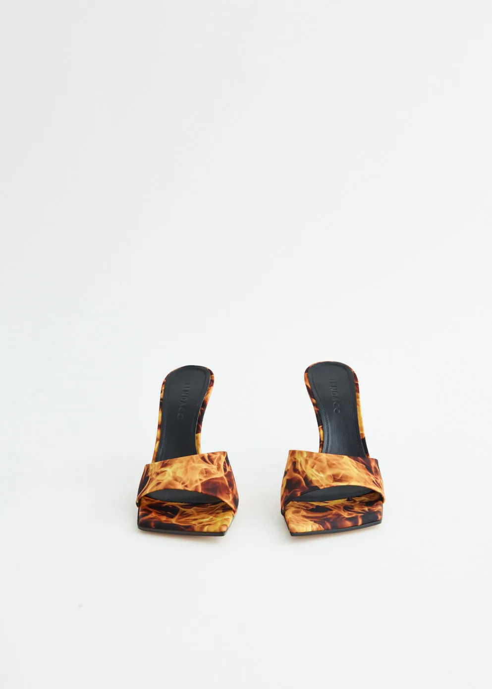 Adele Printed Flames Mules Warm Interior Sock Like
