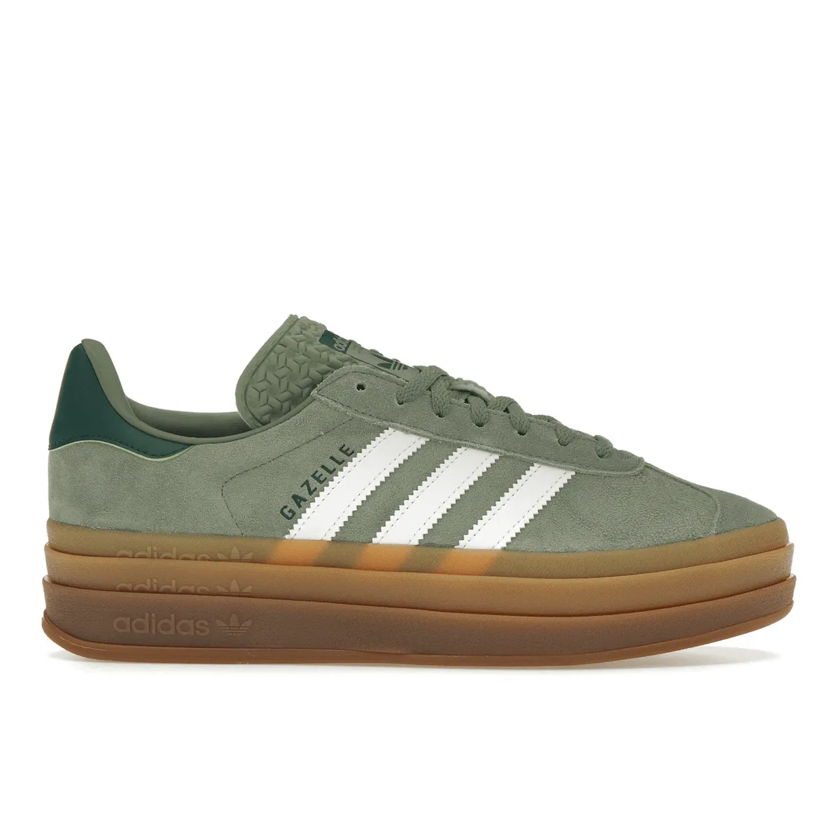 Adidas Gazelle Bold Silver Green Gum Cushion Sole