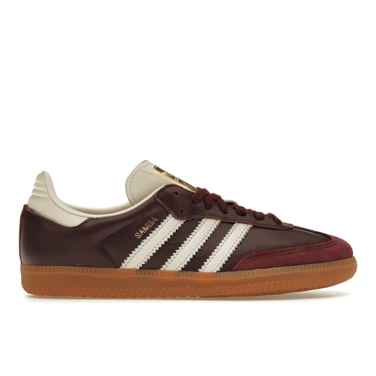 Breathable Footbed Adidas Samba OG Maroon Gold Metallic