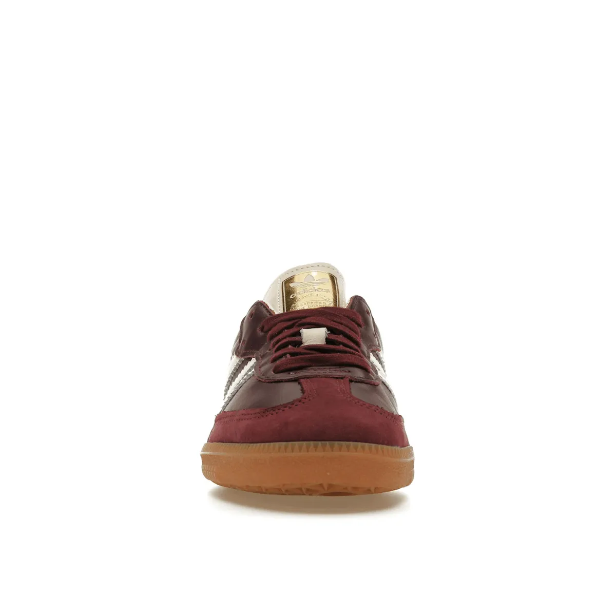 Adidas Samba OG Maroon Gold Metallic Stability Ride Quick Fasten