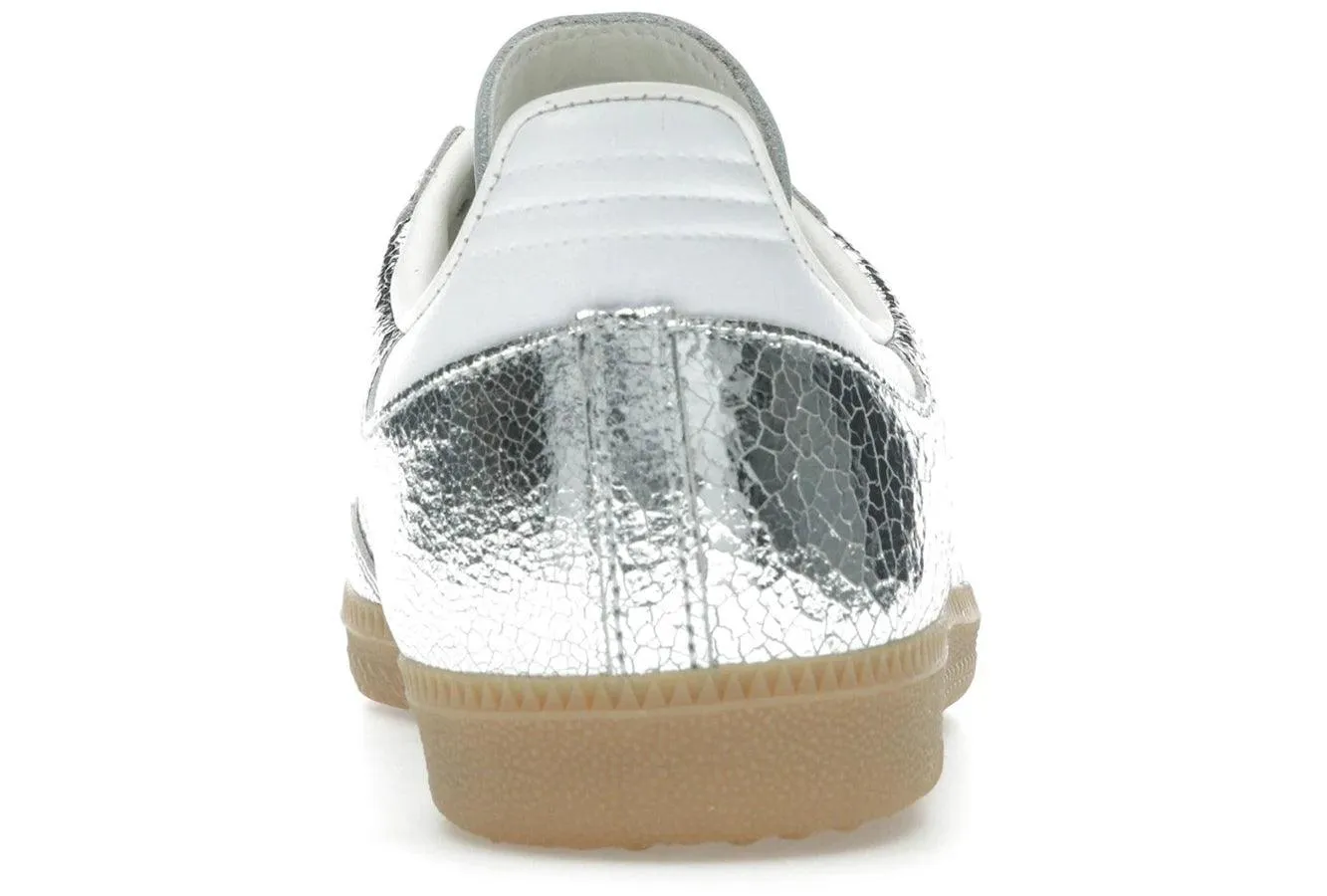 Travel Light Adidas Samba OG Silver Metallic Cracked Leather