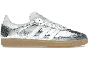 Rubber Sole Anti   Odor Adidas Samba OG Silver Metallic Cracked Leather
