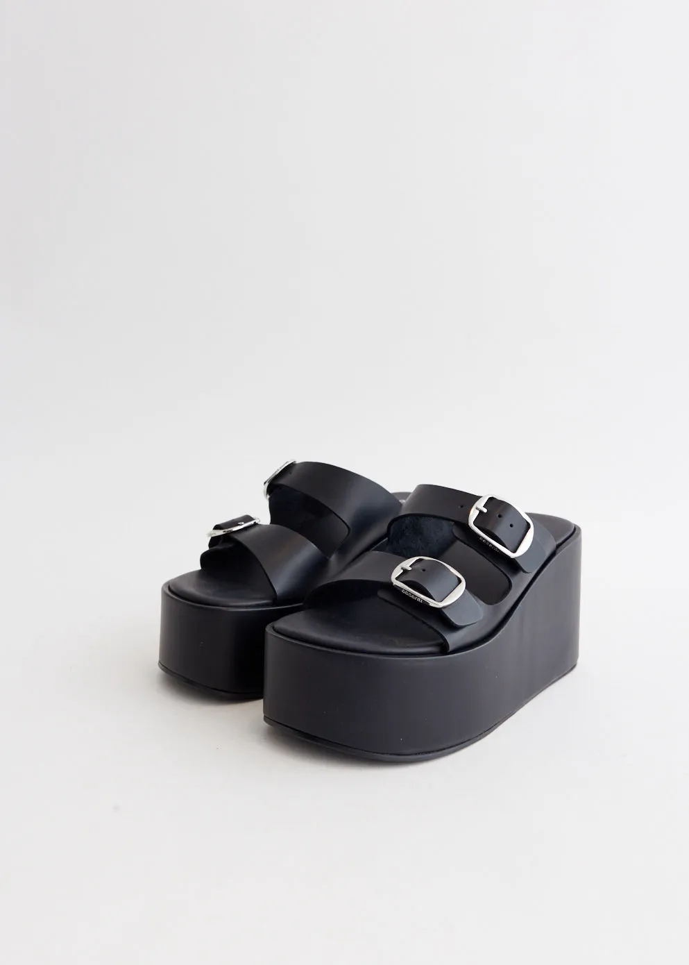 Sport Luxe Buckle Wedges