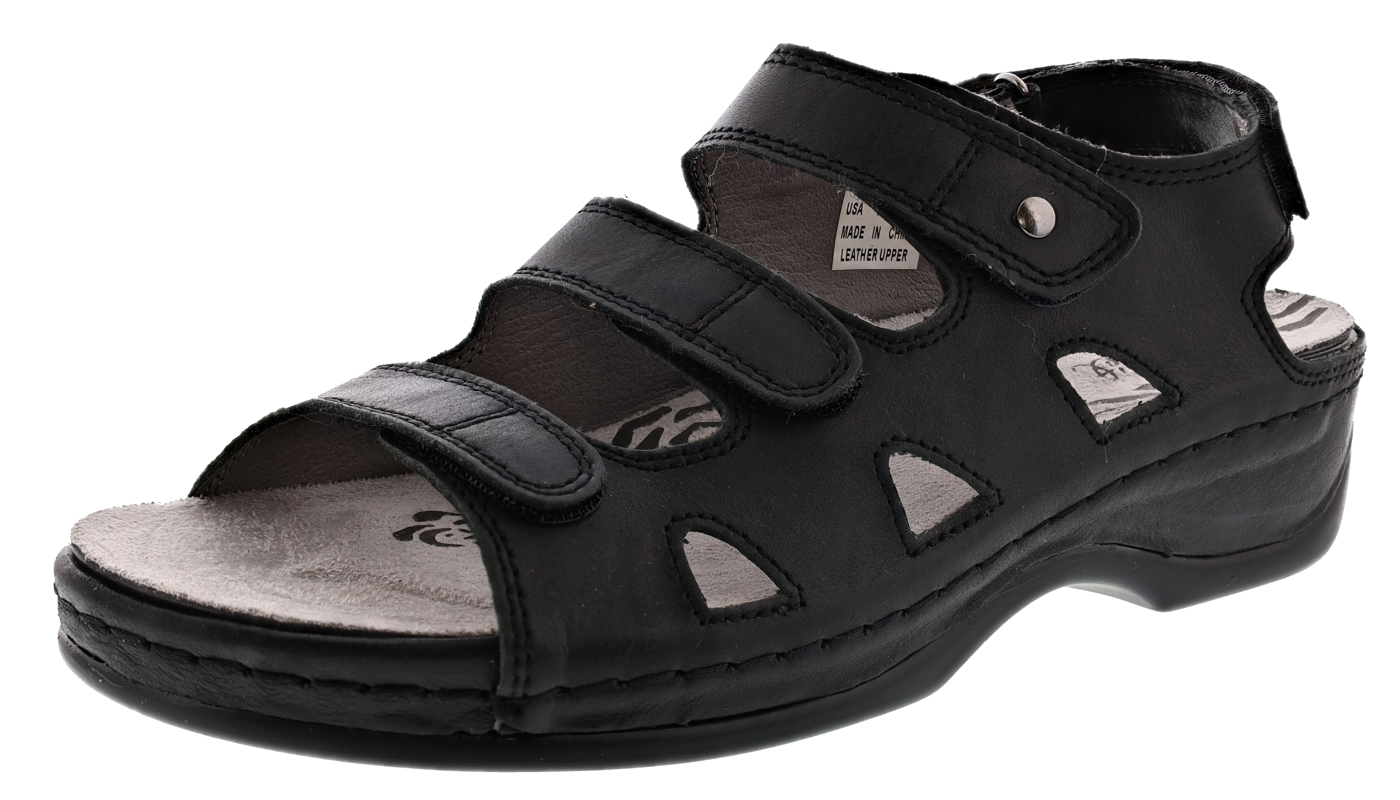 Propet Women's Kara Hook and Loop Strap Sandals Platform Sole