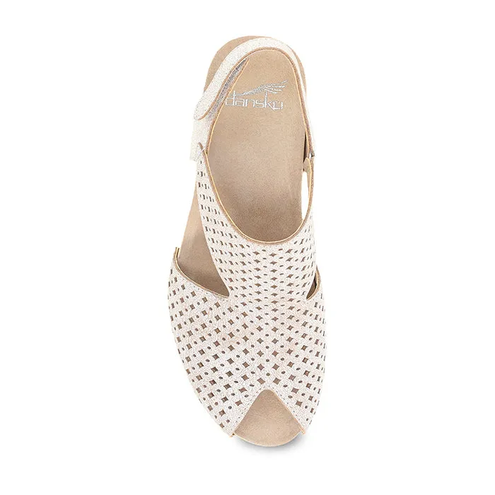 Womens Dansko Teagan in White Vintage Comfortable fit Flexible Vacation Shoes