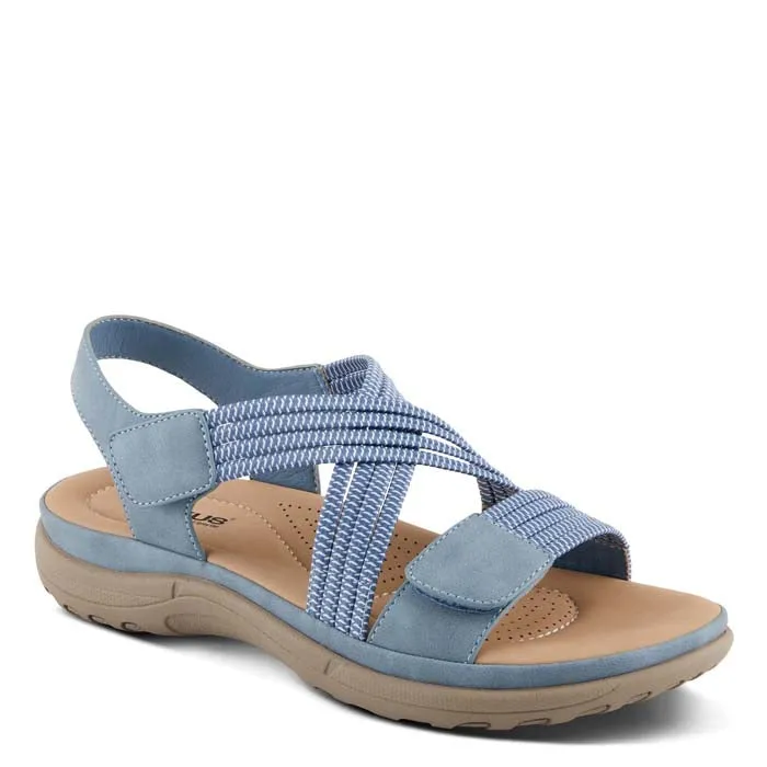 Womens Flexus Crossbeam in Blue Comfortable Straps Relaxed Open Toe Shoes
