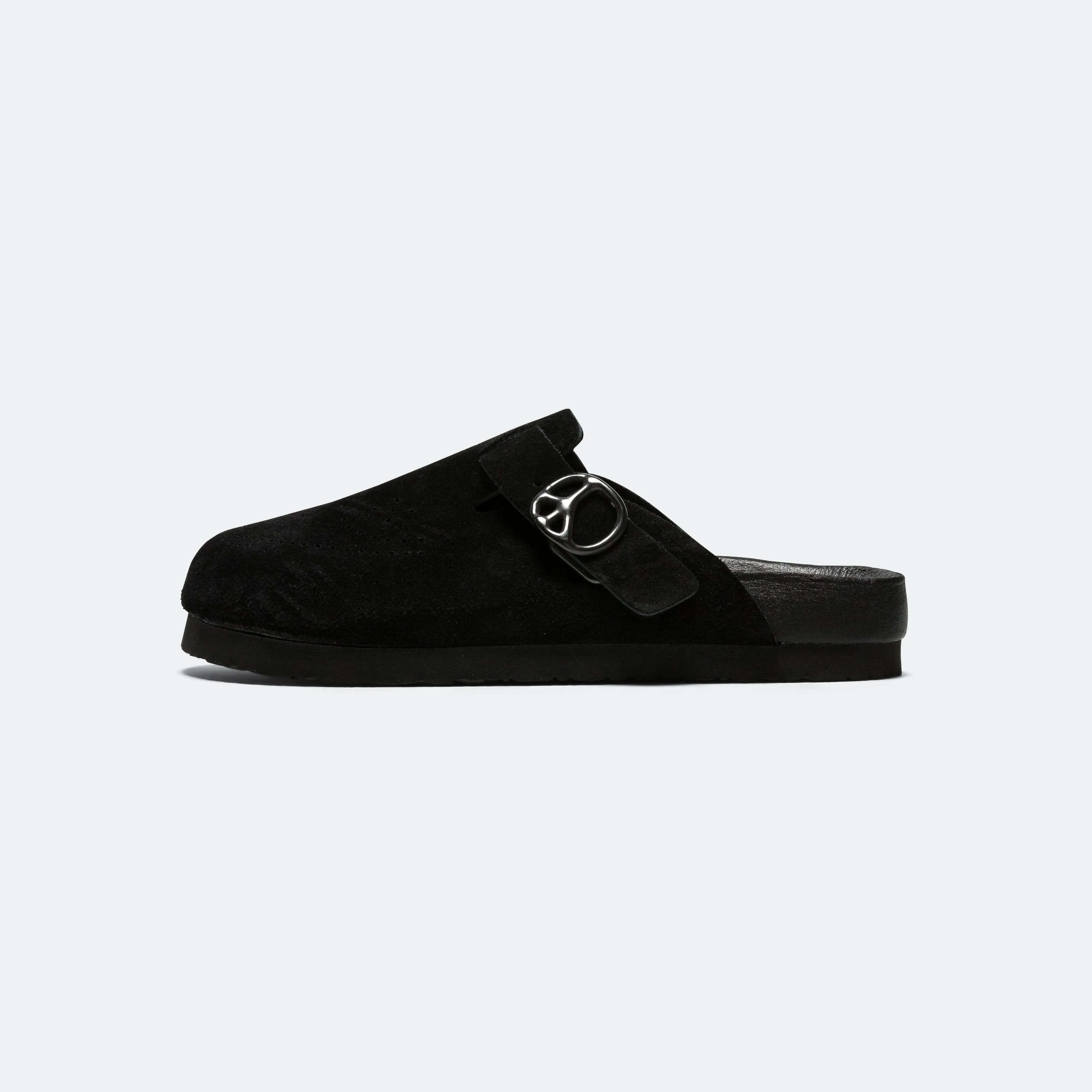 Modern Glow Clog Sandal - Black Suede Leather