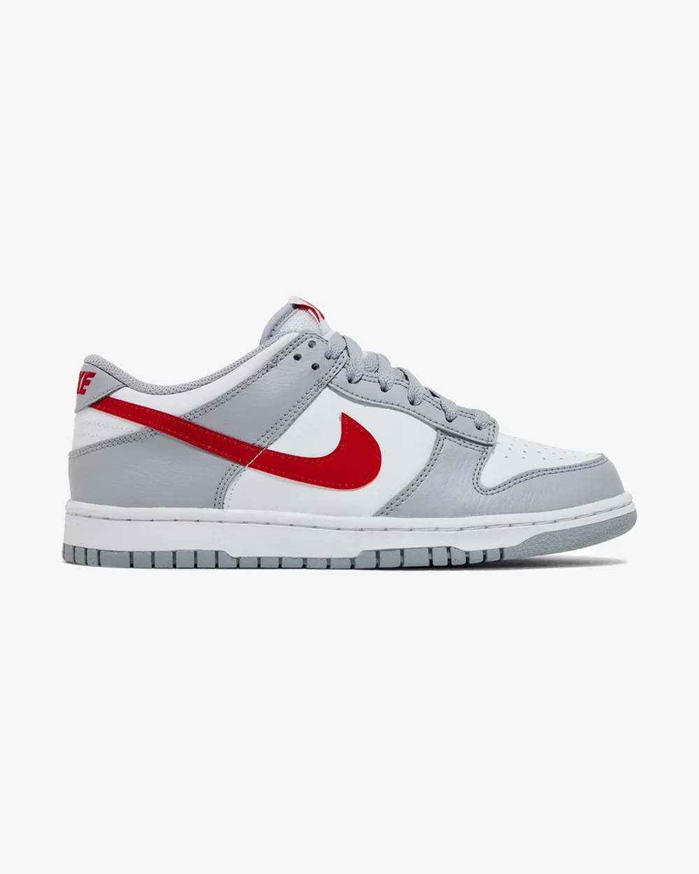 Flex support NIKE DUNK LOW GS WHITE GREY RED