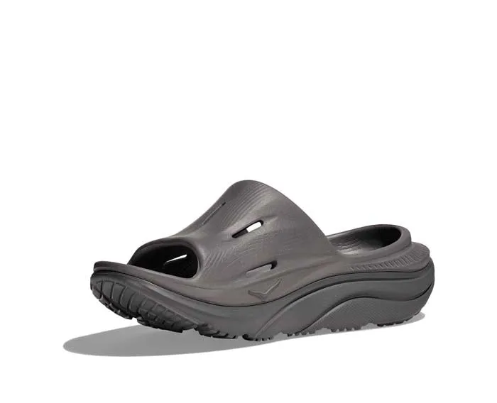 Womens Hoka Ora Slide 3 in Grey/Grey Easy Lock