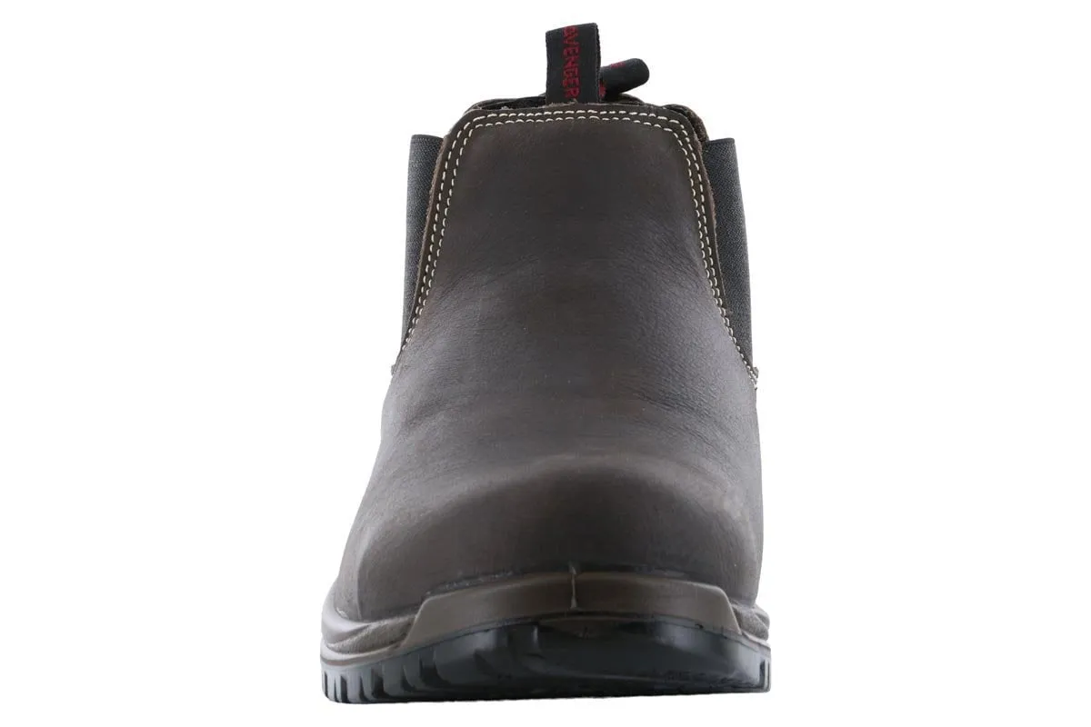 Avenger Foreman Composite Toe Slip On Boot Brown Durable Fabric