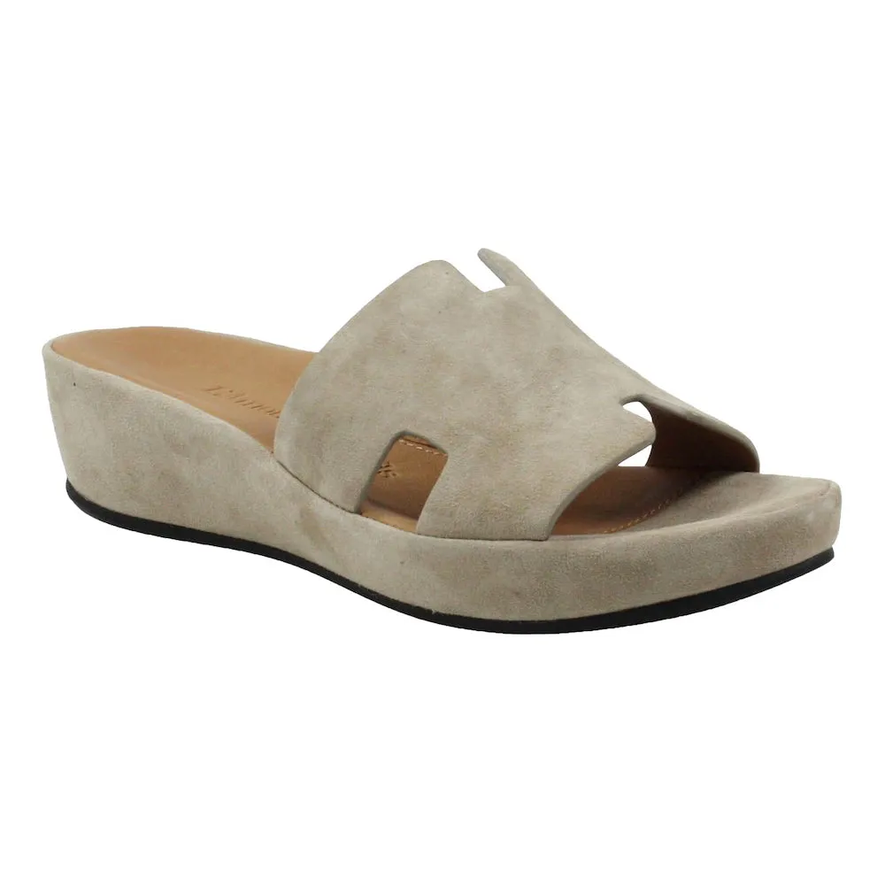 Catiana Slip on Sandal - Taupe Kid Suede Trendy Formal Wear