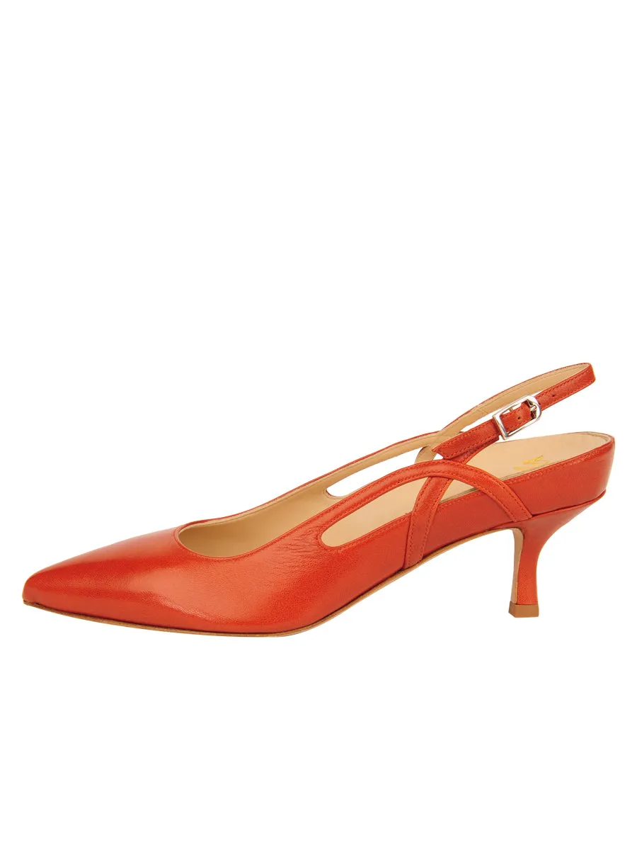Unique Sole Sporty Look Sadetta Pointed Toe Slingback