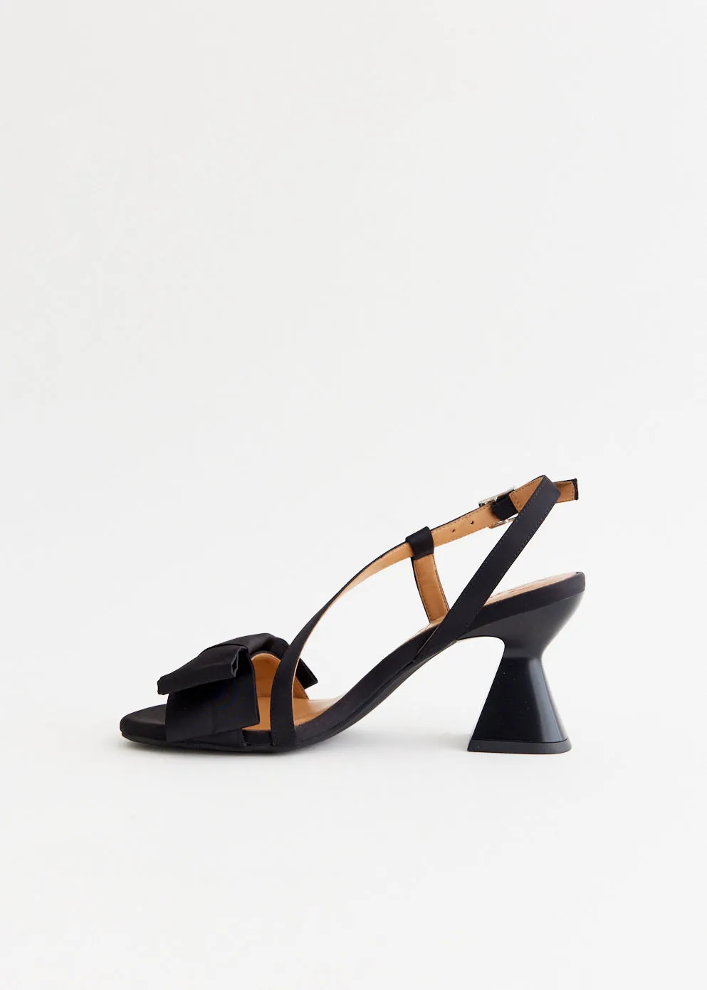 Big Bow High Heel Sandals Neutral Wear Cozy Interior