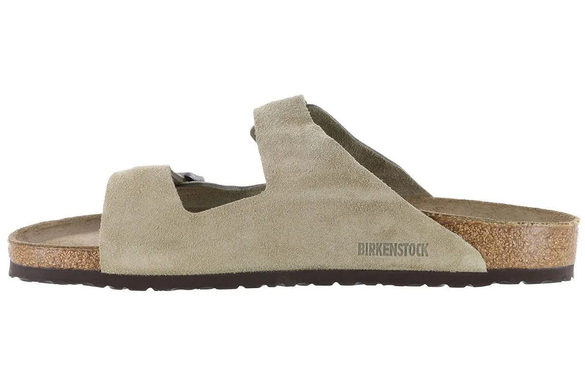 Toe Post Design Birkenstock Arizona Suede Leather Taupe
