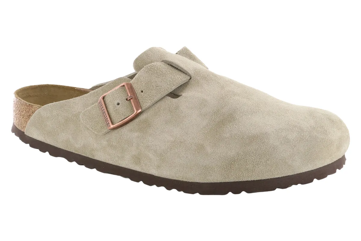 sports Birkenstock Boston Soft Footbed Suede Leather Taupe