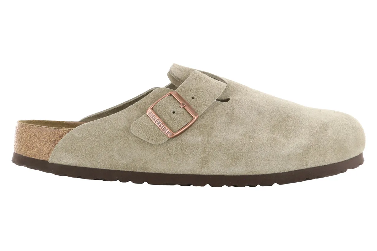 Weave Style Birkenstock Boston Soft Footbed Suede Leather Taupe