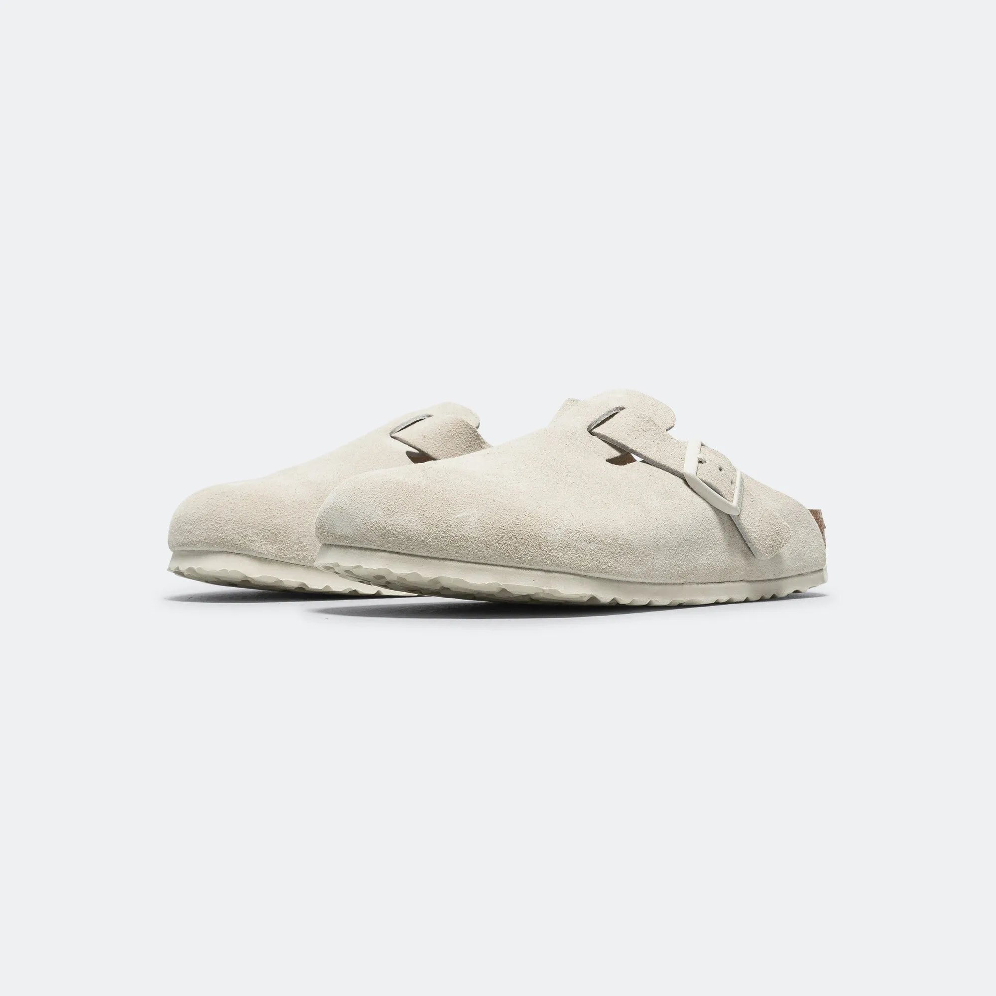 Boston SFB - Antique White Suede Leather Sleek Casual Flats