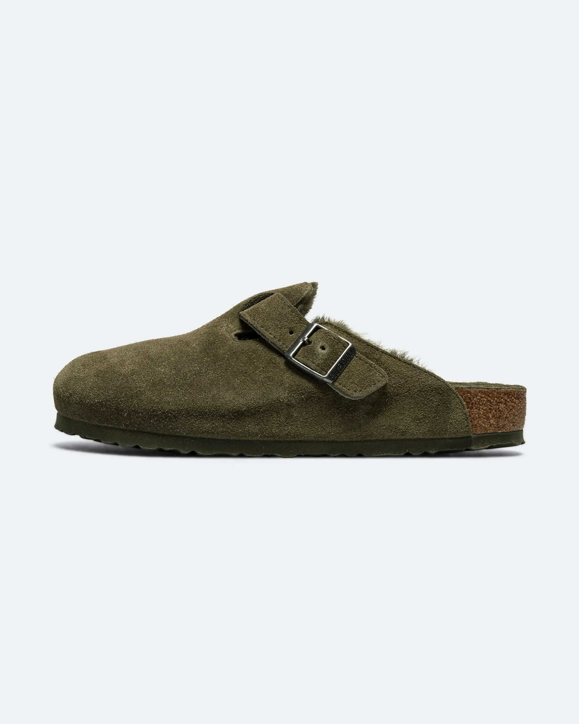 Durable Outdoor Shoes Boston - Thyme Suede Leather/Shearling