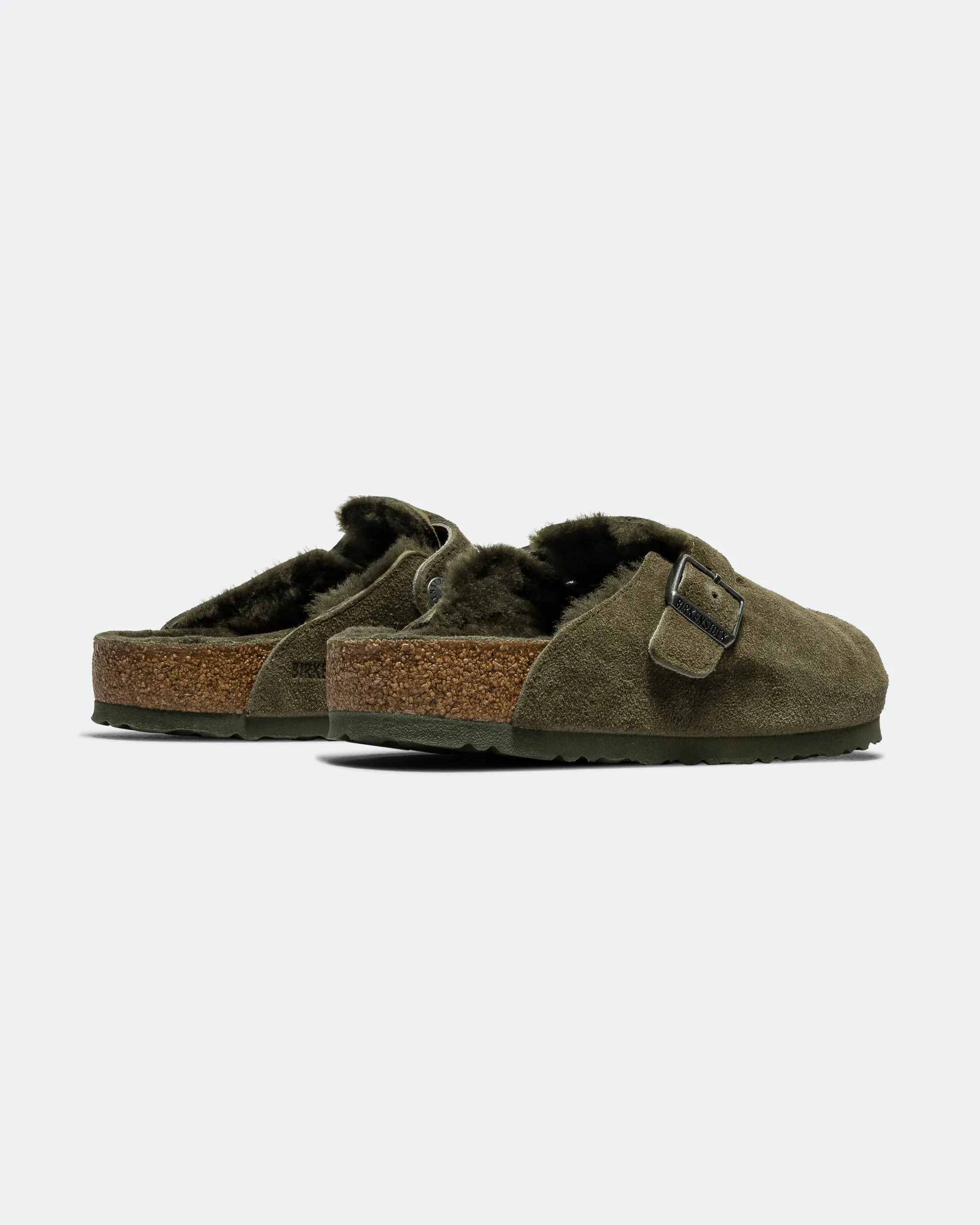Boston - Thyme Suede Leather/Shearling Foot Stability Smooth Surface
