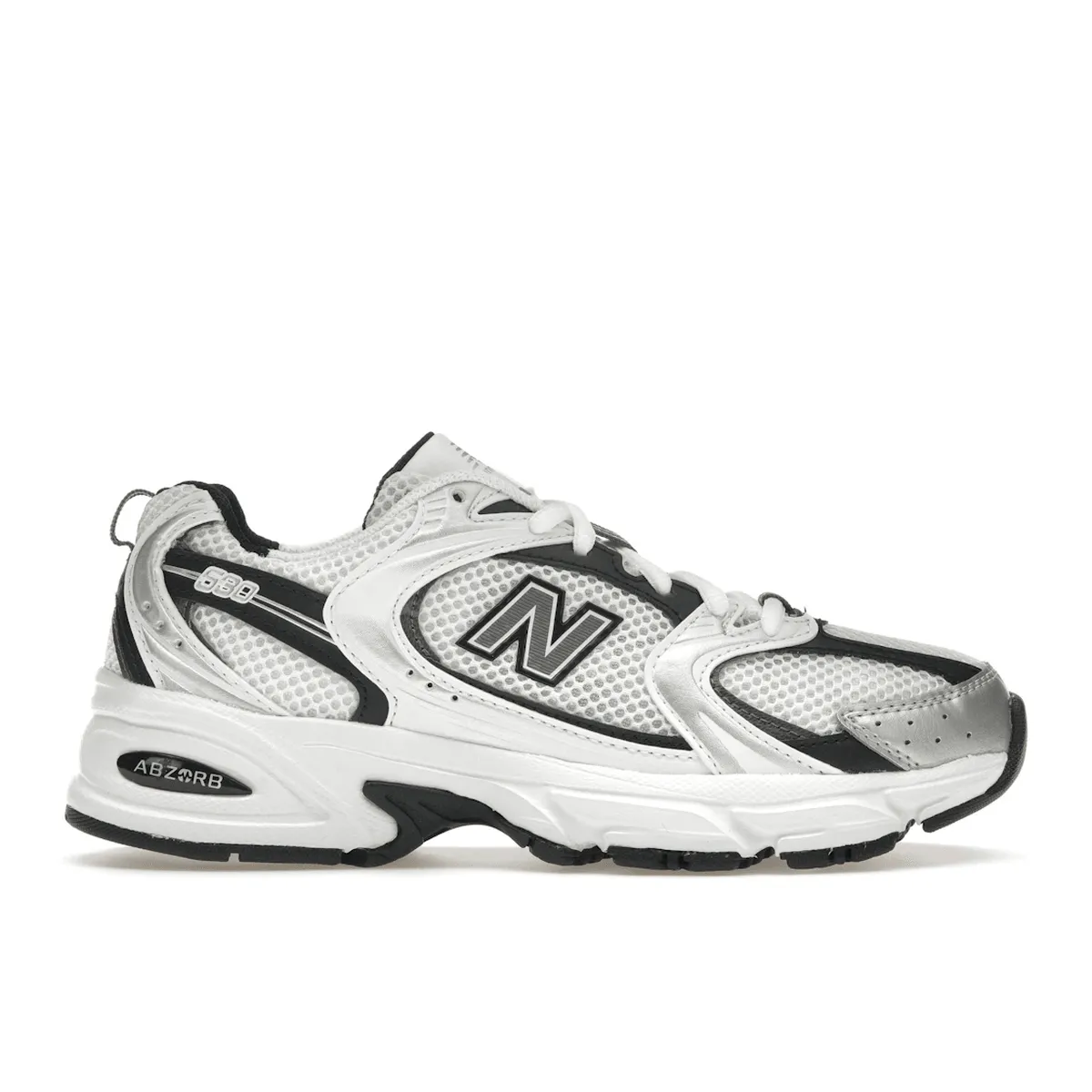 New Balance 530 White Silver Metallic Black Fashion-forward style Comfort Midsoles