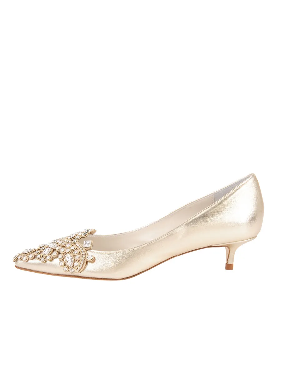 western Brinsley Pointed Toe Kitten Heel