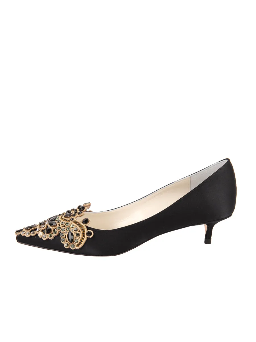 canvas - type Brinsley Pointed Toe Kitten Heel