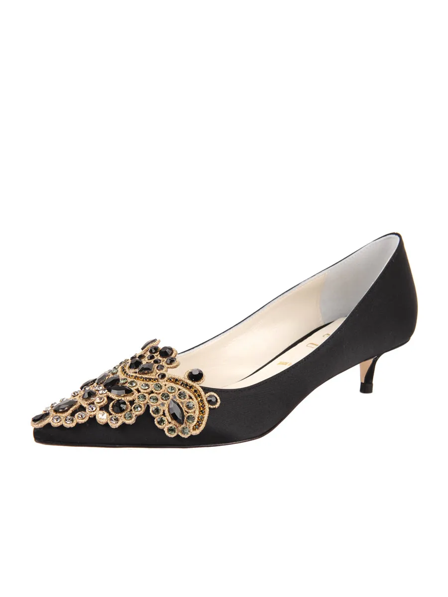 Brinsley Pointed Toe Kitten Heel deepest
