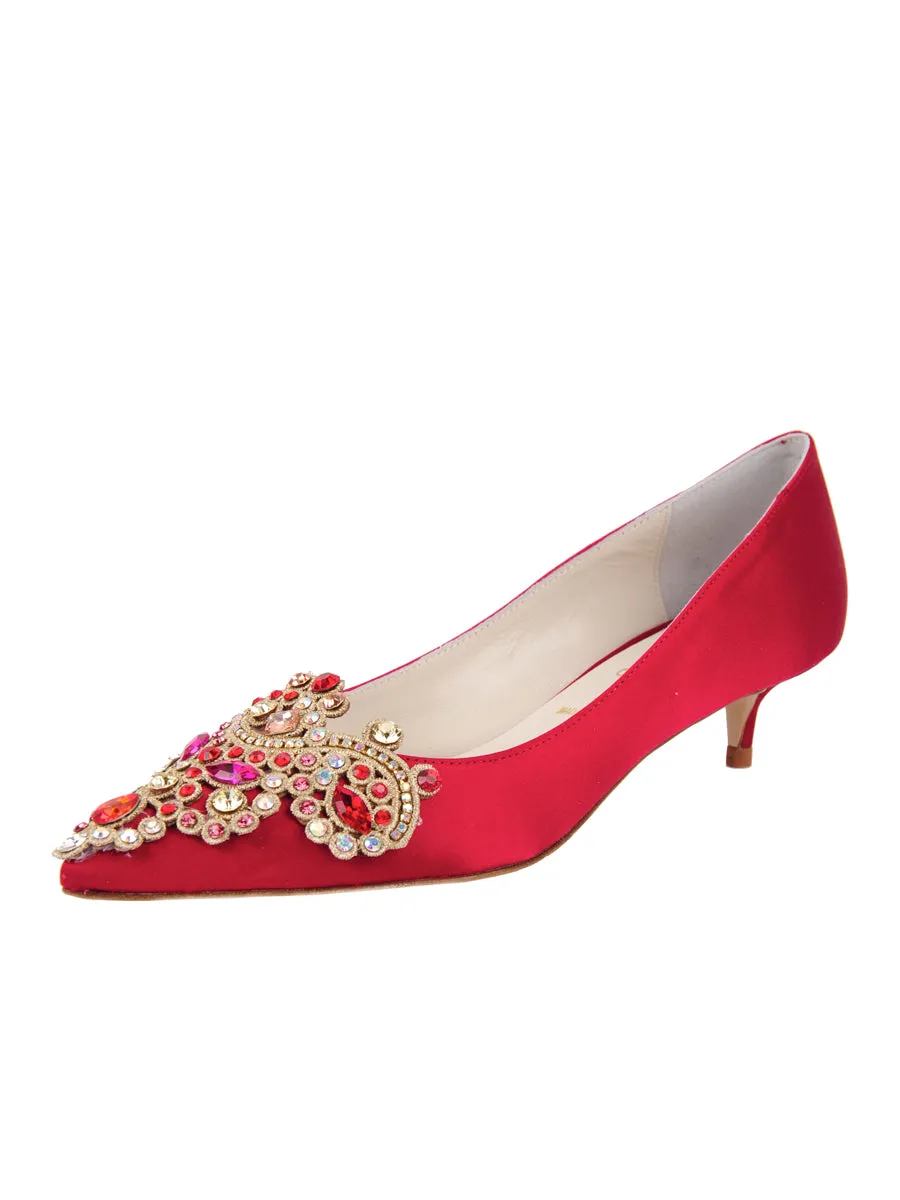 Brinsley Pointed Toe Kitten Heel football players