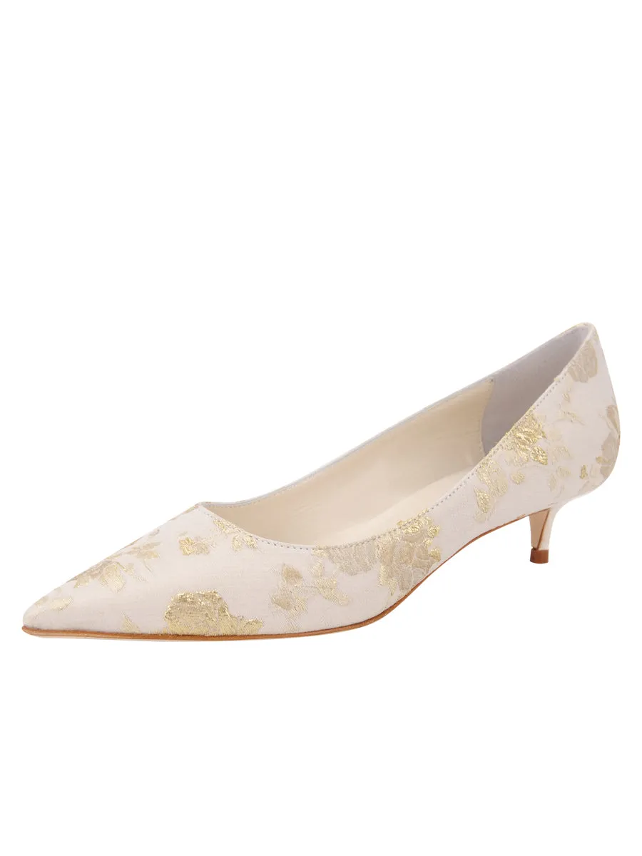 Bryn Kitten Heel Brocade Luxe Comfort