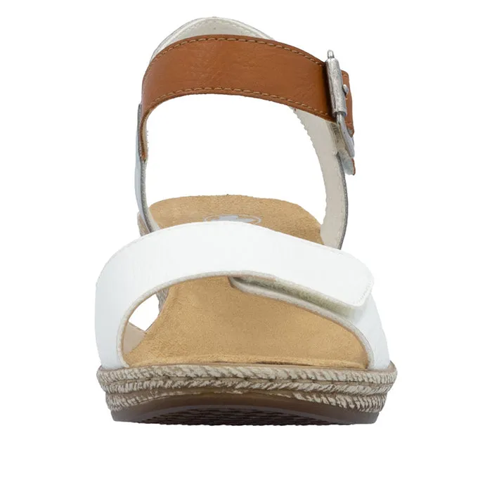 Outdoor Comfort Womens Rieker Fanni 60 in Weiss/Cayenne/Ciel