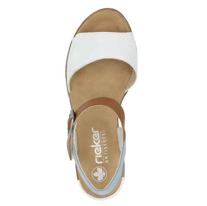 Holiday Time Womens Rieker Fanni 60 in Weiss/Cayenne/Ciel