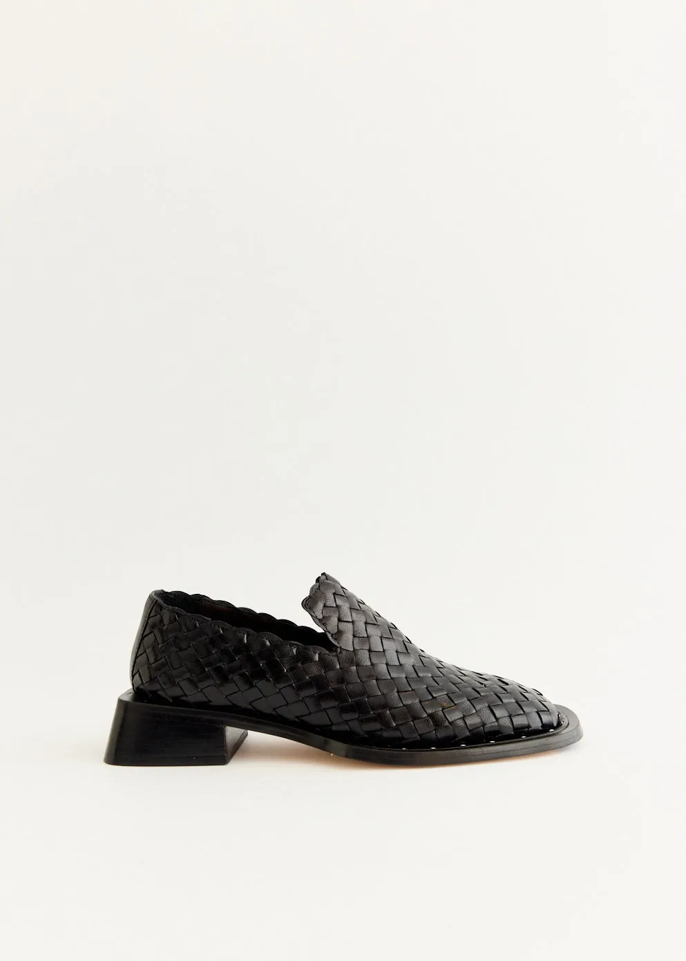 Skye Black Loafers Trendy Design Logo Bold