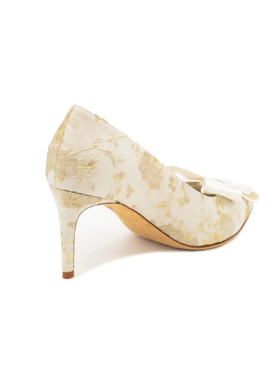 fewest Caitlin Pointed Toe Pump Brocade