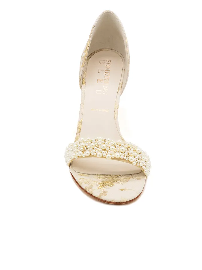 Upgraded design Strap Cappy d'Orsay Sandal Brocade