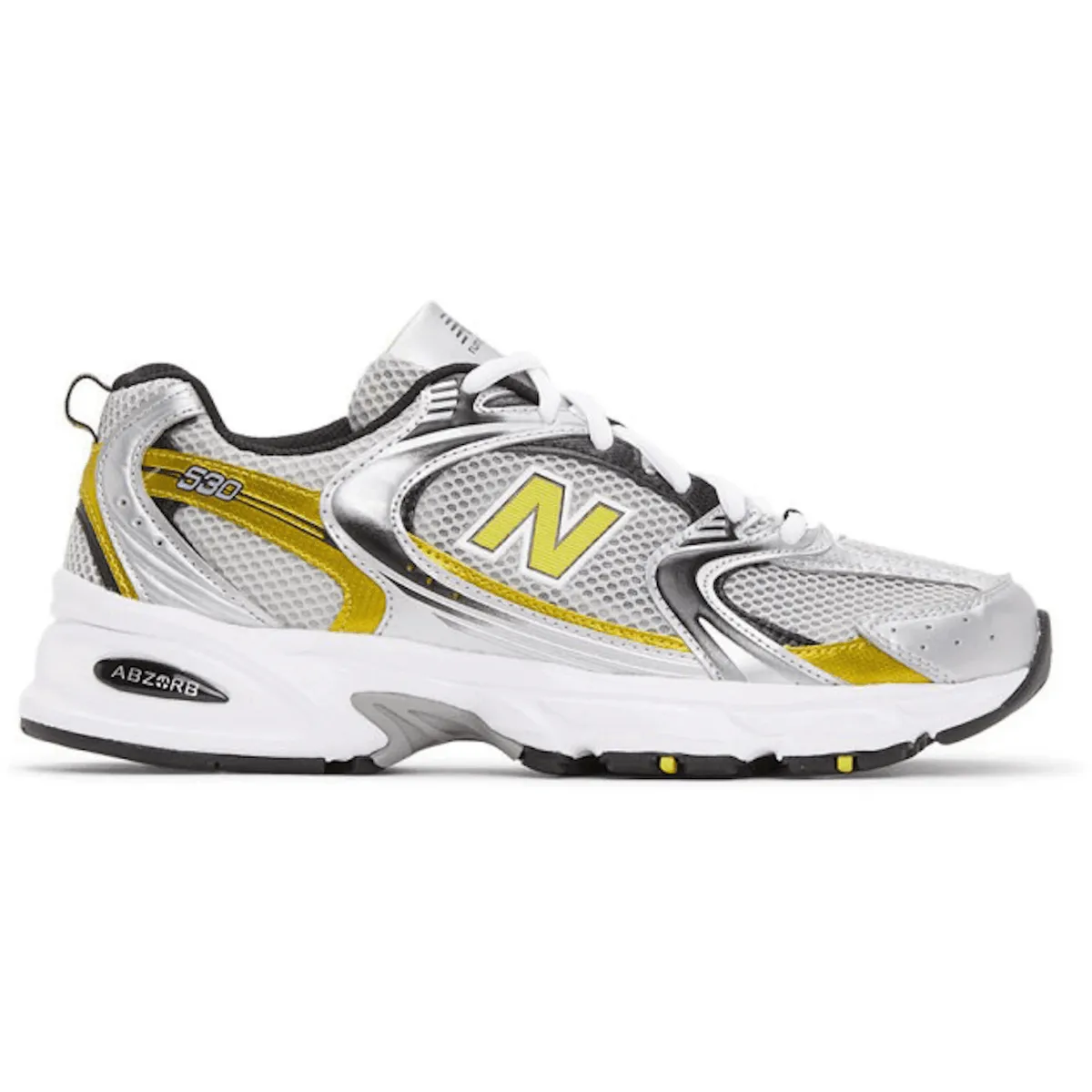 New Balance 530 Silver Yellow Sculpted stability