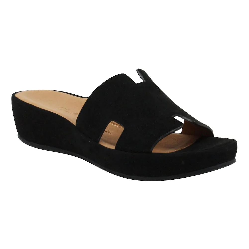 Catiana Slip on Sandal - Black Kid Suede Streamlined materials skateboarders - specific functions