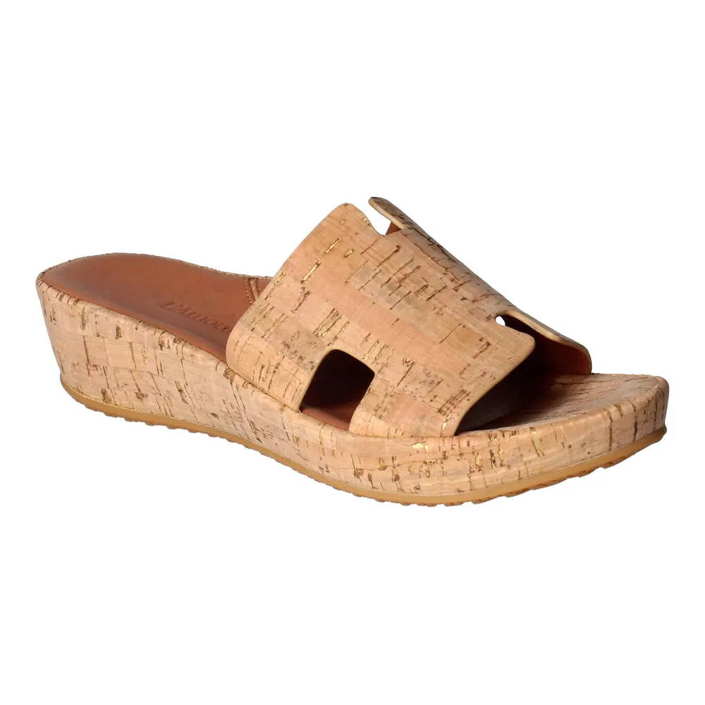Catiana Slip on Sandal - Natural Gold Cork senior - style