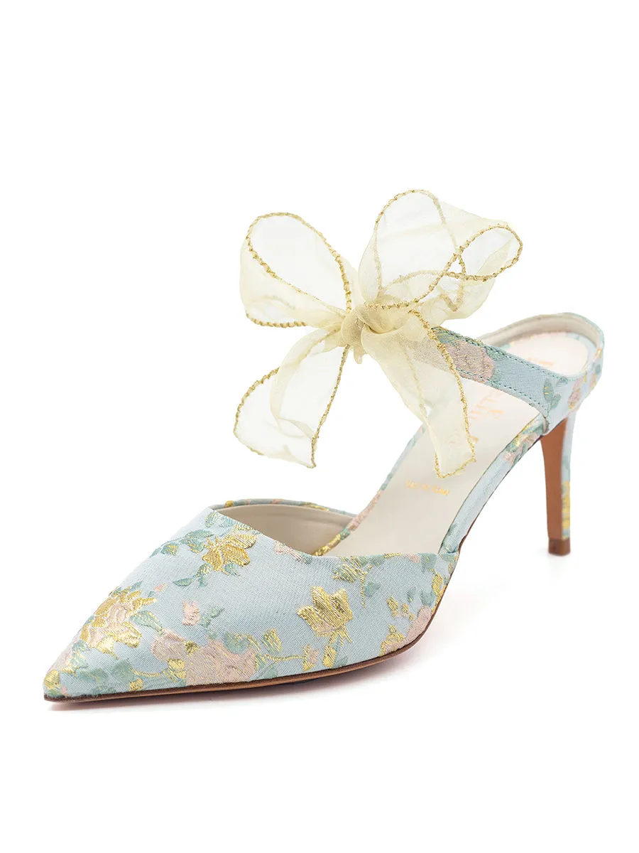 Elvie Pointed Toe Pump Brocade Senior