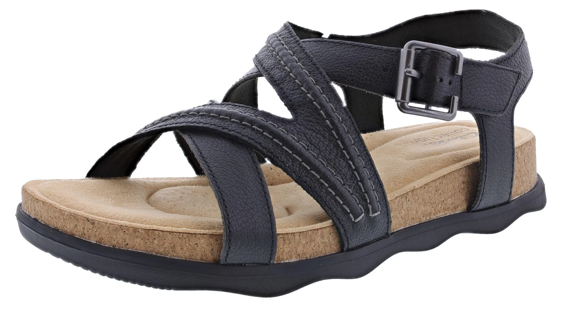 Clarks Women's Brynn Ave Adjustable Buckle Strap Sandals Comfort Wear