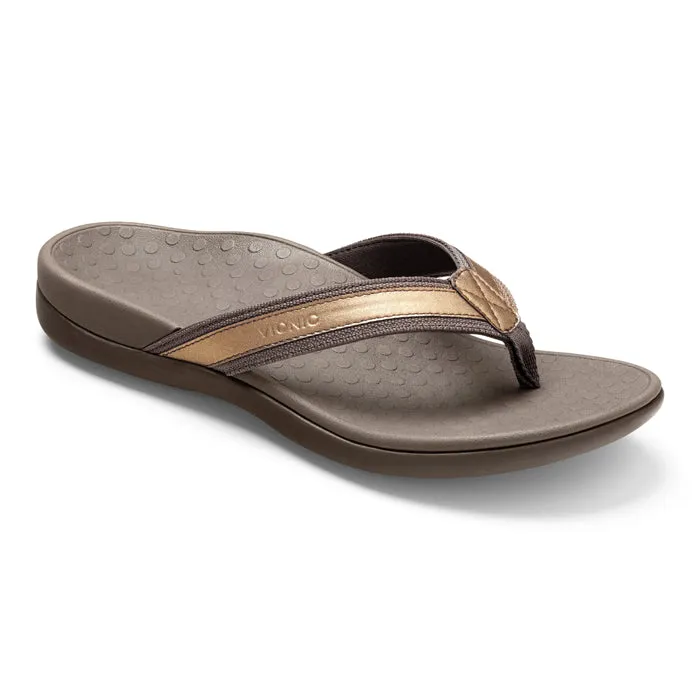 Womens Vionic Tide II Toe Post Sandal Bronze Ergonomic Build Closed back
