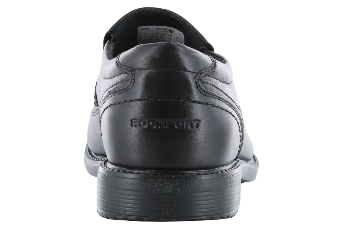 Formal Style Perforated Detail Rockport Style Leader 2 Bike Toe Slip-On Black