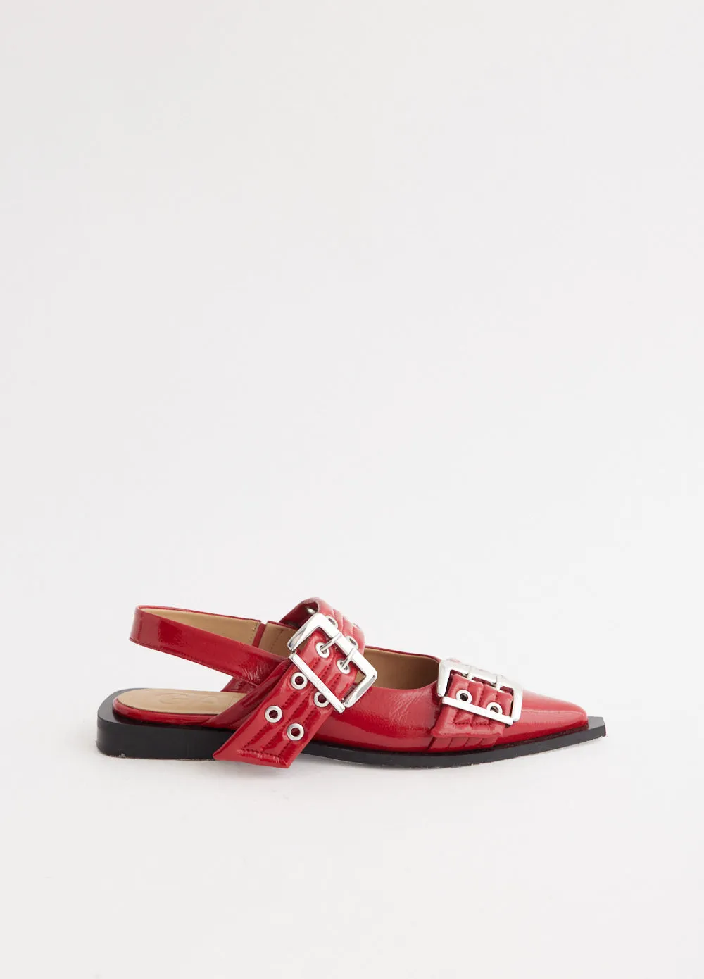 Chunky Buckle Ballerinas Inner Support