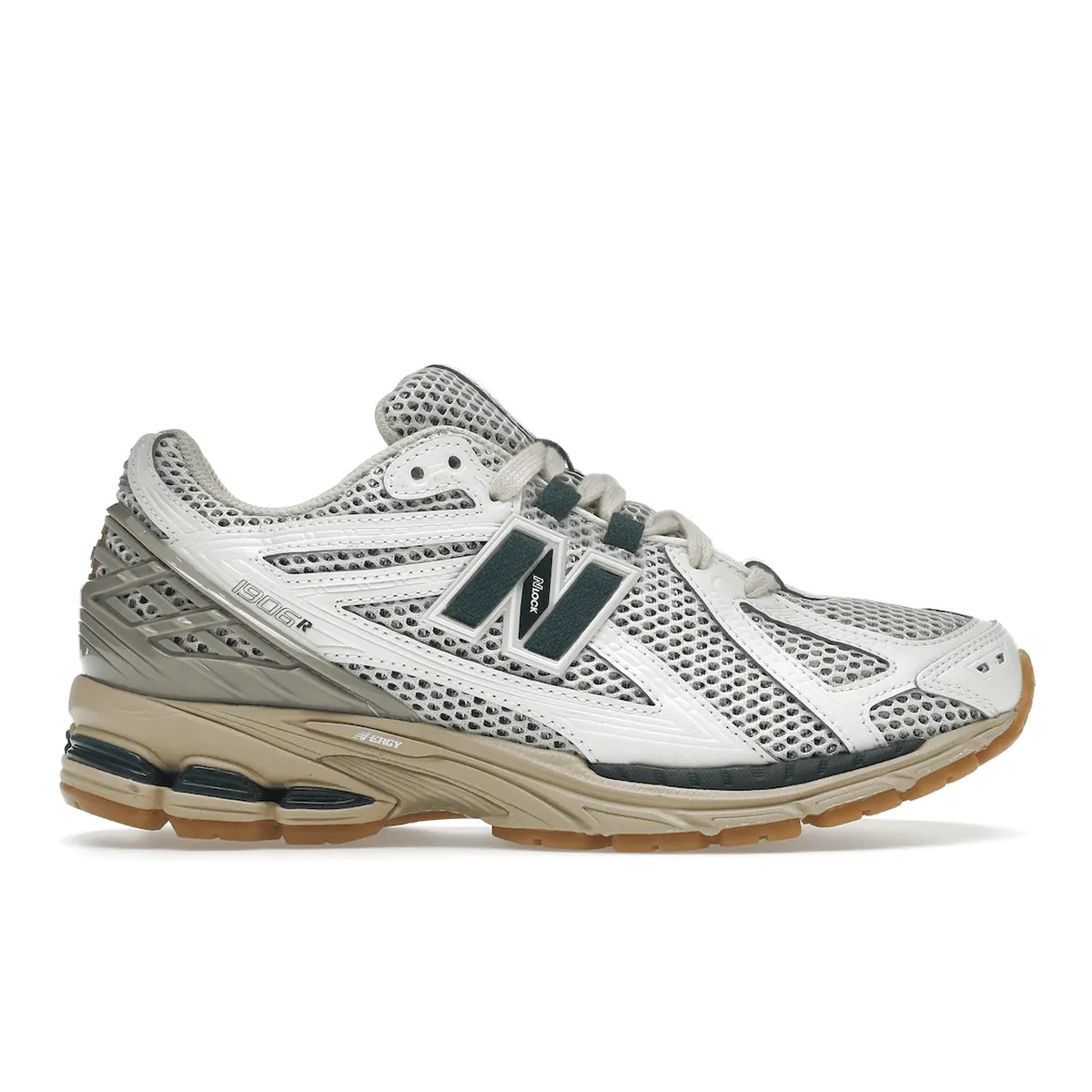 for summer use orthotic - friendly New Balance 1906R White Green Cream
