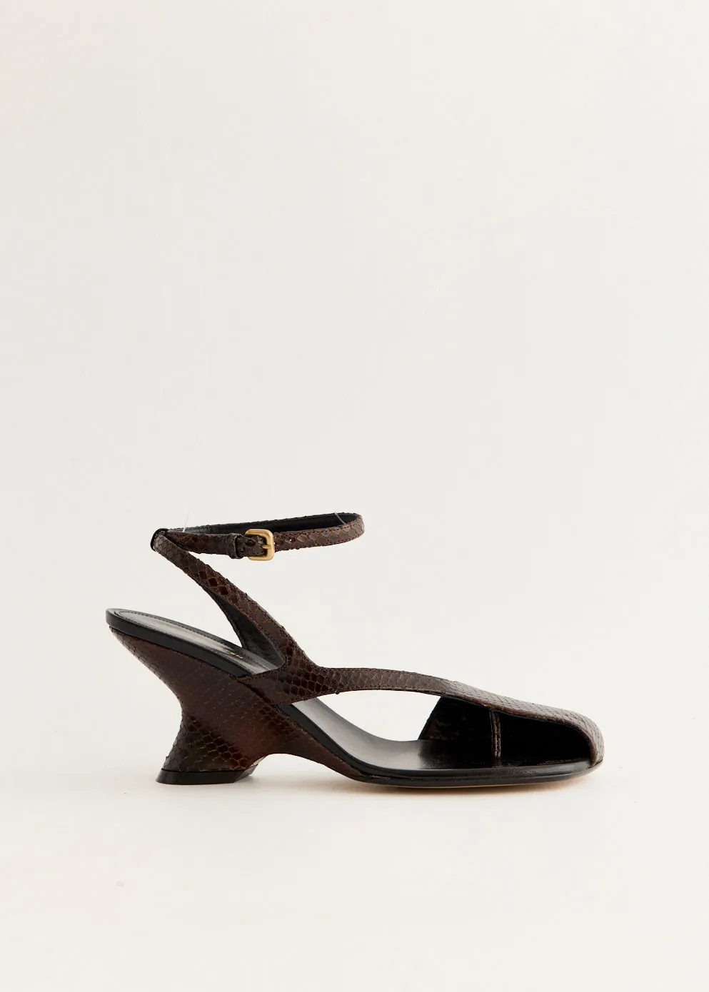 Walking Comfort Snake-Effect Wedge Heels